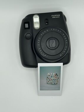 Fujifilm Instax Mini 8 Instant Film Camera Black Tested Works w Film Installed